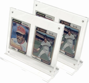 2-Pack Thick Acrylic Baseball Football Trading Card Holder Magnetic Protectors Super Clear Display (2 Card (2 Pack))