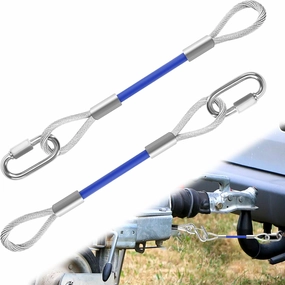 2 Pack Trailer Safety Towing Cables,12 Inch Extension Cable with Snap Hook Safety Latches for Towing Bar 8000 Lbs Load Capacity