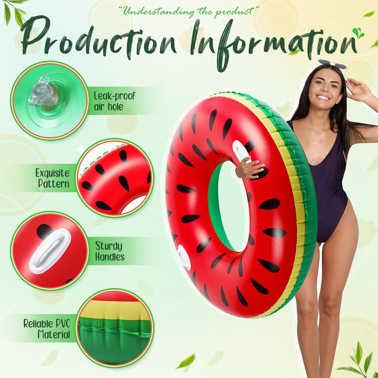 2 Pcs Large Adult Size Pool Ring Floats Swim Ring with Handles 47. 24 Inch Inflatable Swimming Pool Floats Tubes for Adults Teens Beach Summer Lounger Party