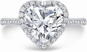 2CT-5CT Heart Cut Moissanite Halo Ring for Women, Basket-Setting Handmade Engagement Ring, Wedding Eternity Band Solitaire Silver Anniversary Promise Vintage Ring