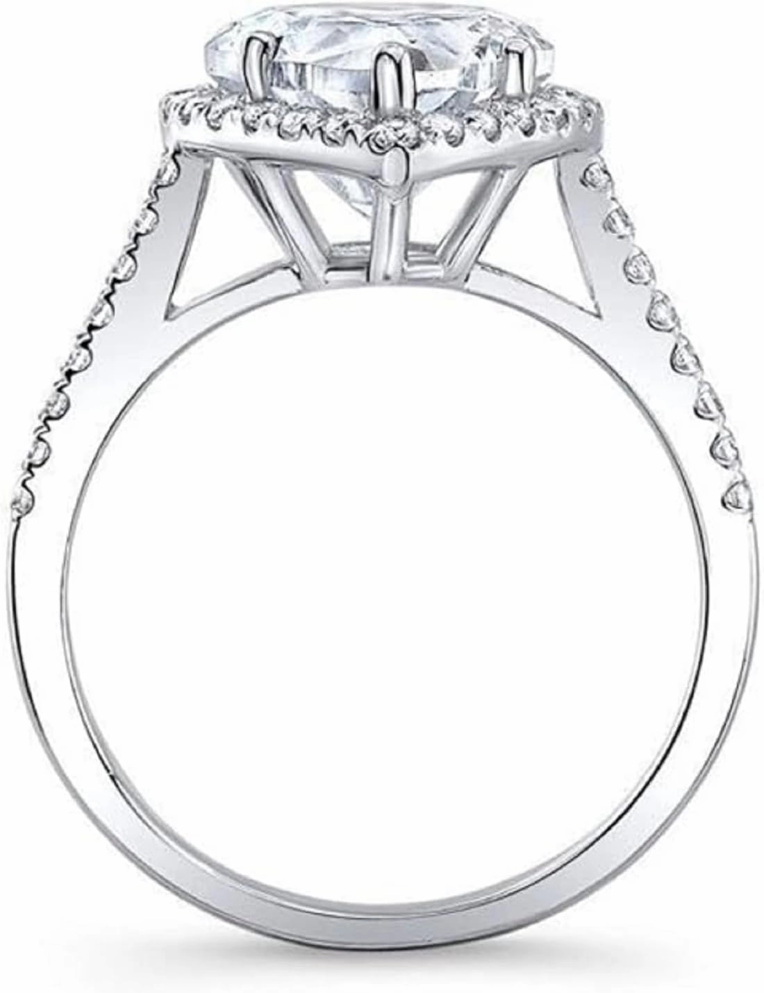 2CT-5CT Heart Cut Moissanite Halo Ring for Women, Basket-Setting Handmade Engagement Ring, Wedding Eternity Band Solitaire Silver Anniversary Promise Vintage Ring