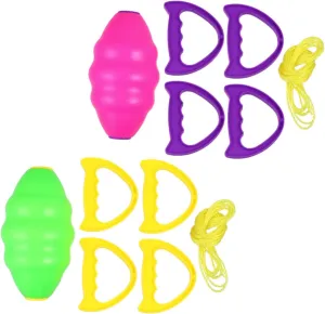 2Pcs Interactive Shuttle Ball Double Combination Pull for Outdoor Activities Parent Fun Pink Green Design