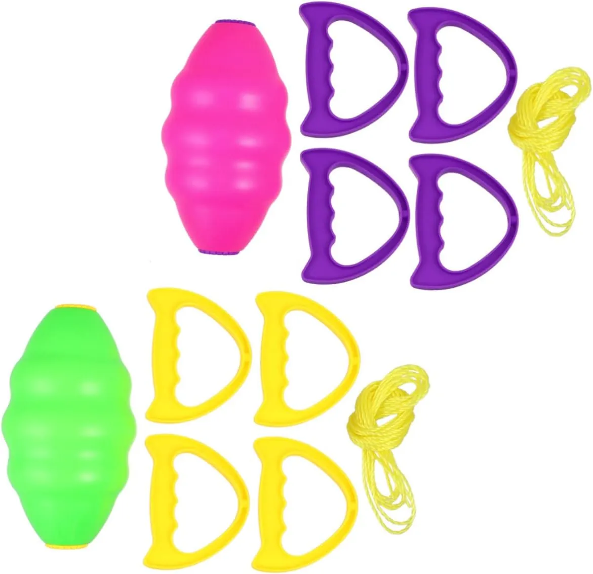 2Pcs Interactive Shuttle Ball Double Combination Pull for Outdoor Activities Parent Fun Pink Green Design