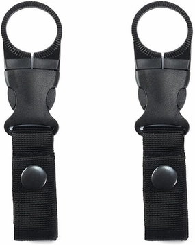 2Pcs Hanging Buckle Portable Water Bottle Ring Holder Mineral Water Bottle Clip for Backpack Belt Outdoor Camping Hiking Traveling (Black)
