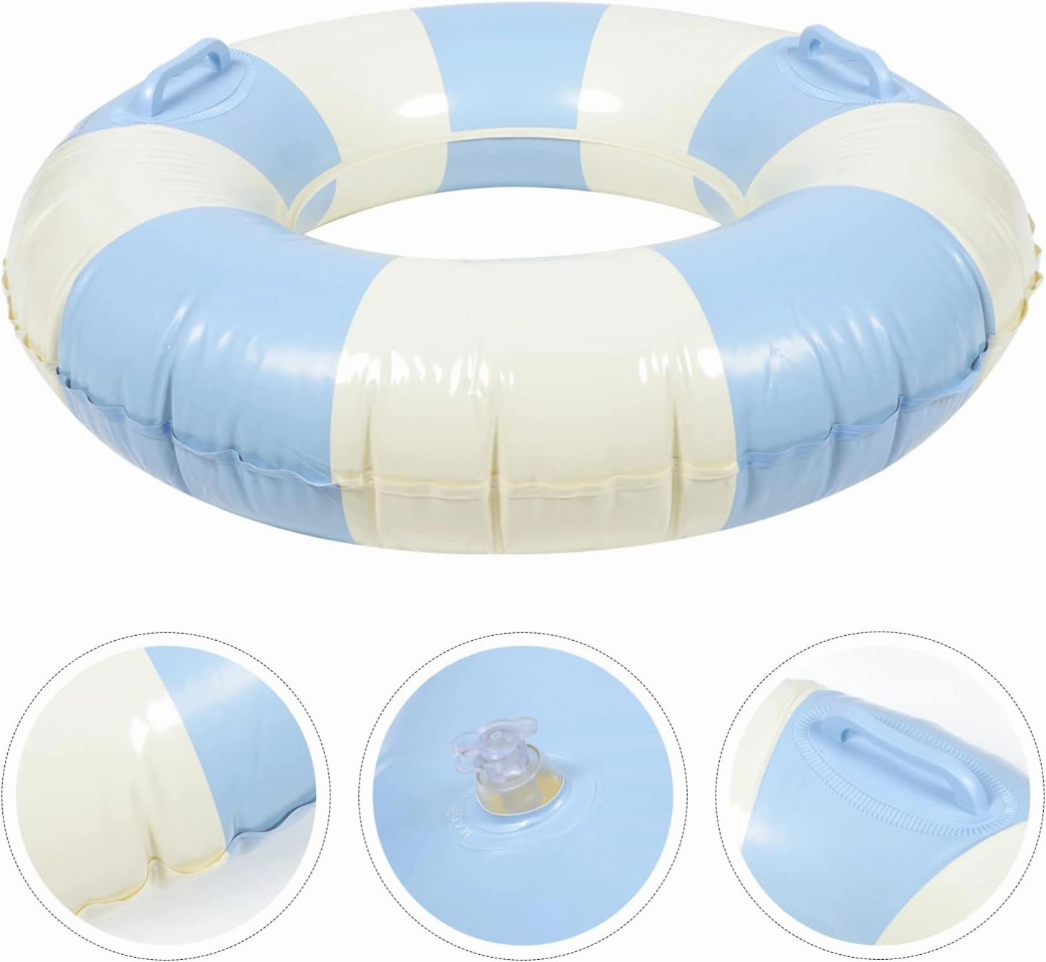 2pcs Striped Swim Ring Water for Women Swimming Accessory Baby Sports Handle Swim Circle Kid Toy Beach Floaties for Men and Women PVC Noodle Inflatable