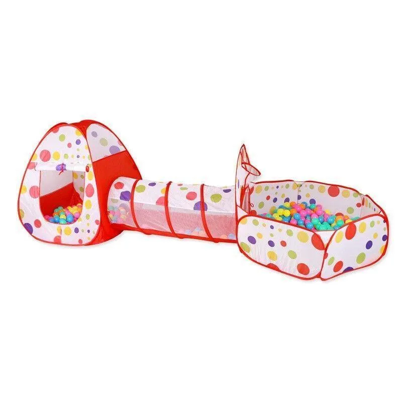 3 in 1 Kids Play Tent Set with Tunnel and Pit for Indoor and Outdoor Play