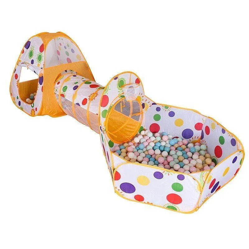 3 in 1 Kids Play Tent Set with Tunnel and Pit for Indoor and Outdoor Play