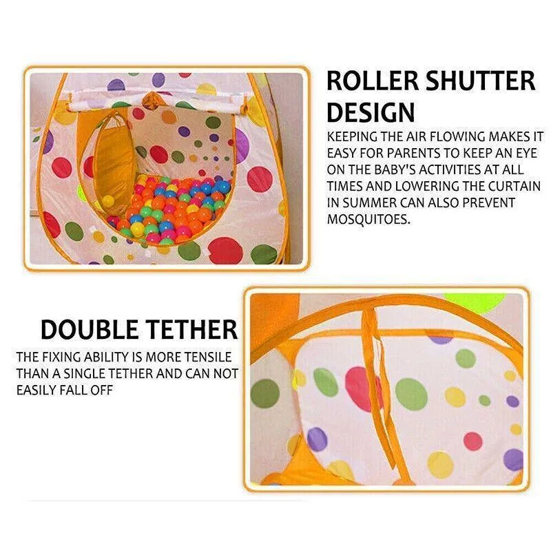 3 in 1 Kids Play Tent Set with Tunnel and Pit for Indoor and Outdoor Play