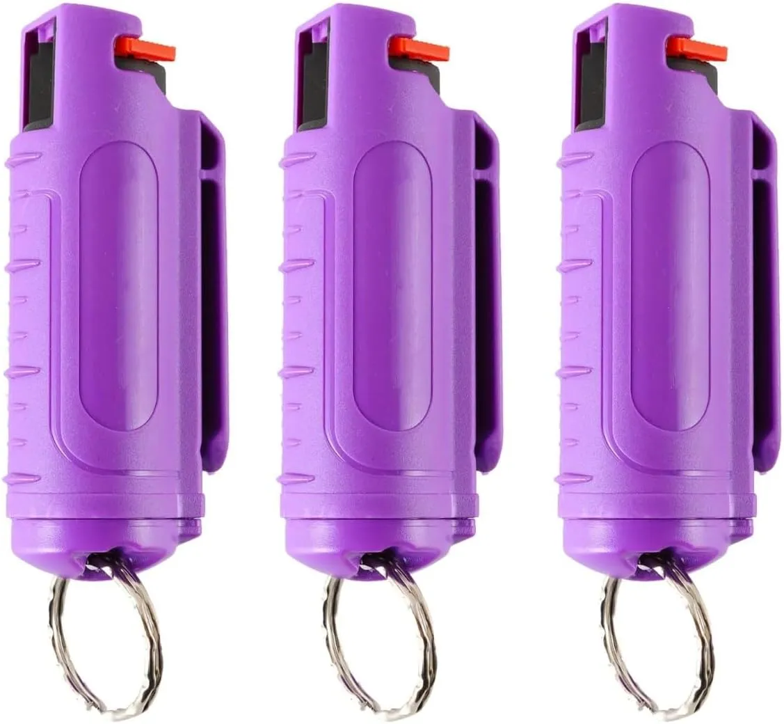 3 Pack Pepper Spray for Women – 8' Accurate Spray Range - Self-Defense Accessory Designed for Women. Hardcase Collection