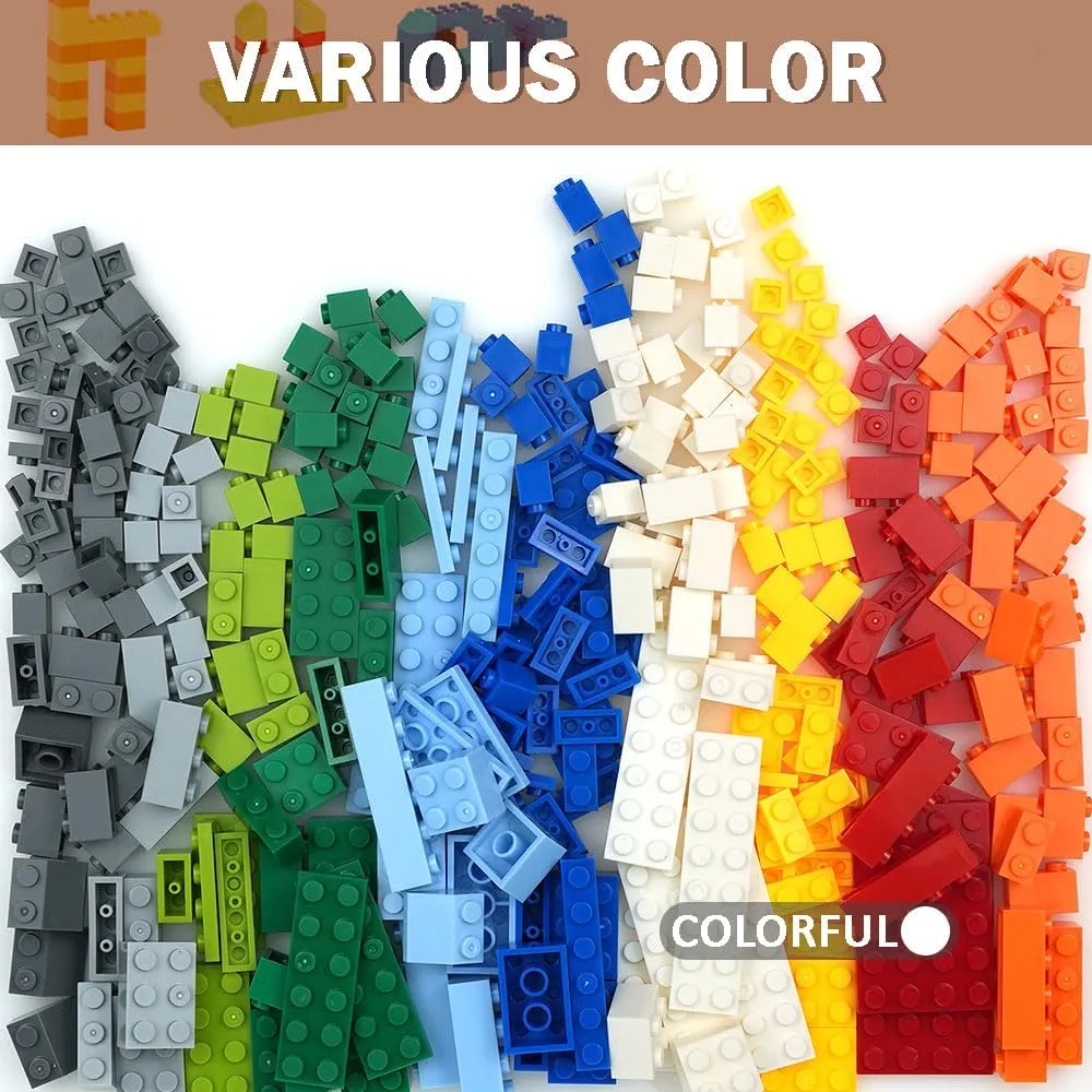 320 Pieces Bricks Parts Pack, Classic Creative Bulk Blocks Car Wheels and Axles Set, Compatible Starter Building Blocks in Random Color - Mixed Shape