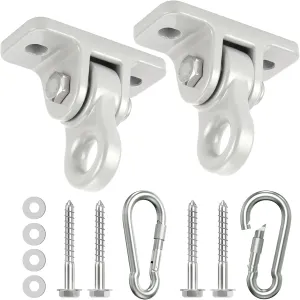 3500lb Heavy Duty Porch Swing Hangers Kit, with Screws Bolts for Wooden Sets Playground Porch Patio Yoga Seat Indoor Outdoor Hanging Snap Hooks (2 Pack Silver)
