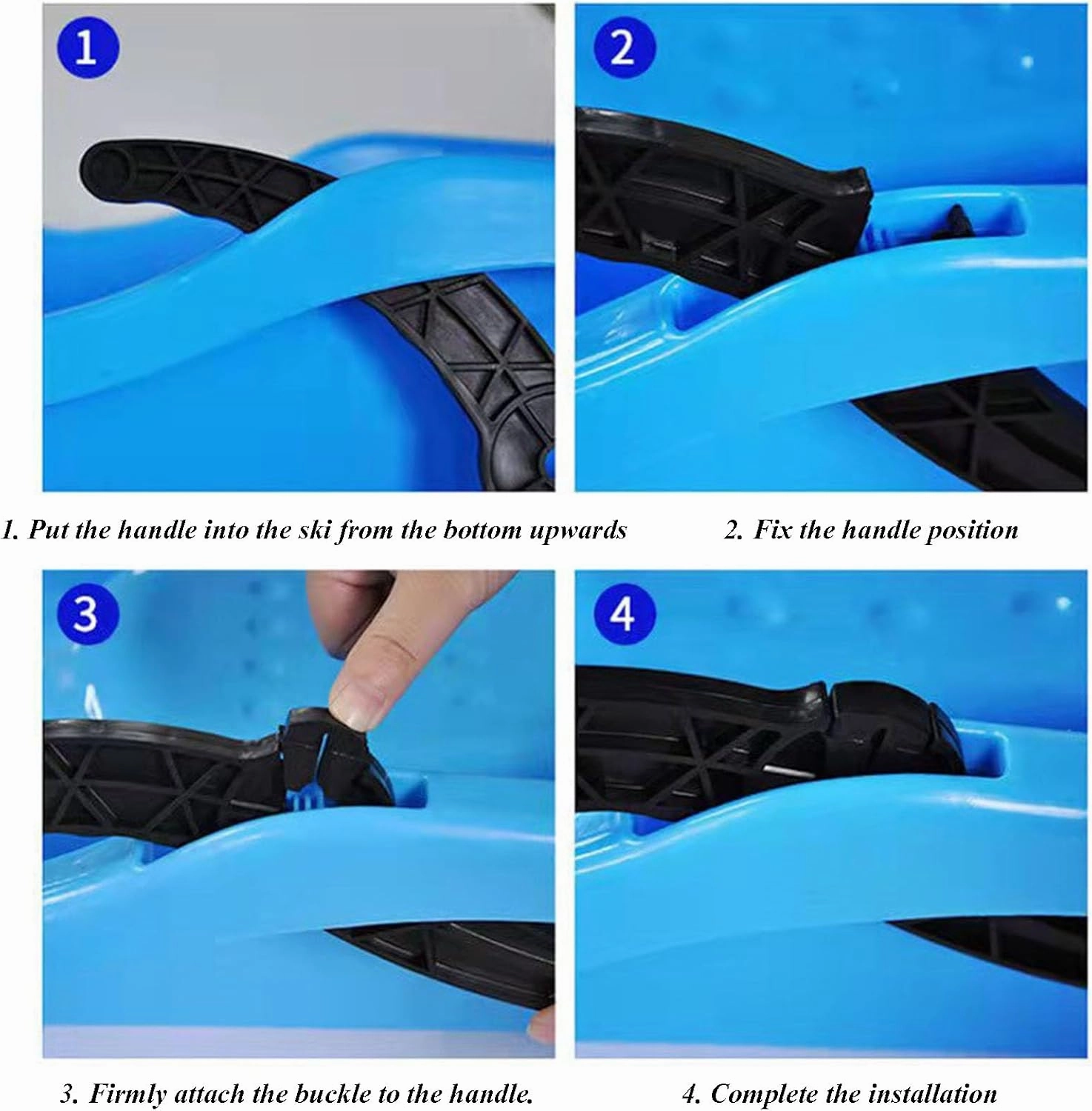 35.4 Inch Snow Sleds, Heavy Duty Durable Plastic Downhill Toboggan River with Backrest, Snow Toys for Family Holiday Winter Activity Outdoor Sledding