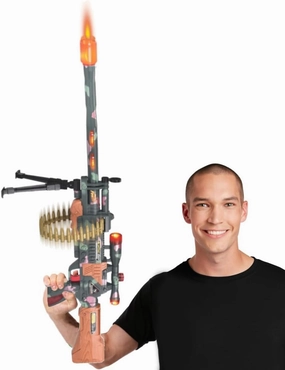 38" Sniper Rifle Electric Military Toy Machine Gun with LED Flashing Lights, Blaster Shooting Sounds, Rotating Bullet Belt, Vibration for Kids Pretend Role Play