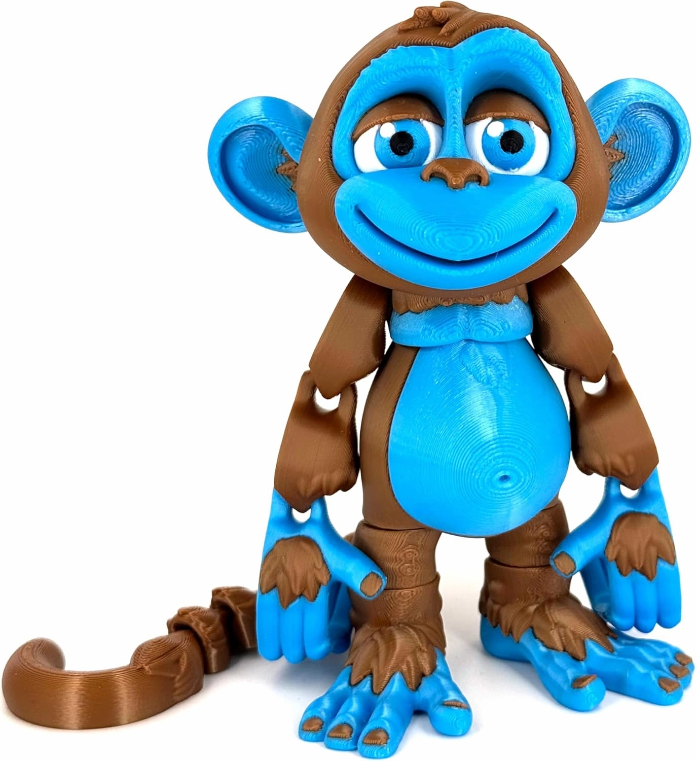 3D Printed Articulated Monkey Fidget Toy – Posable, Hangable, Stands on Its Own for Fun Poses and Display (Multicolor)