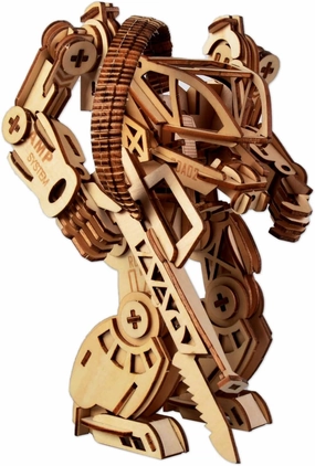 3D Wooden Puzzle DIY Robot Mechanical Armor Model Wood Craft Kit Laser-Cut Kits Engineering Gears Set Assembly