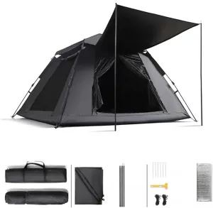 4 Man Tent Insect-Proof,5000 mm Waterproof Large Tent Practical Sturdy Tent with Porch for Family Camping,Hiking Party 4 People