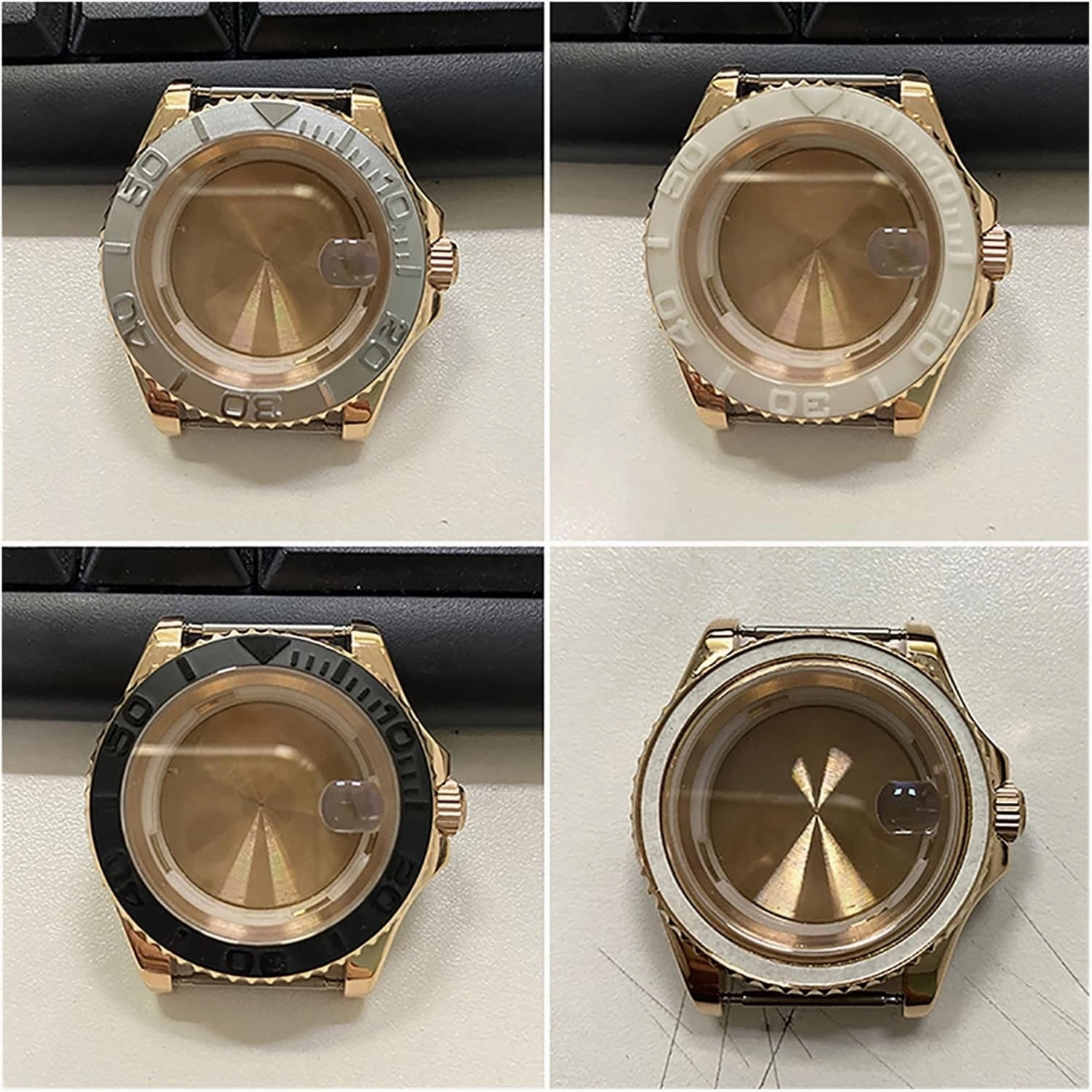 40MM Stainless Steel Watch Case Compatible with Mingzhu 2813 Automatic Mechanical Movement Shell Cover for 8215 8200 821A Watch Accessories