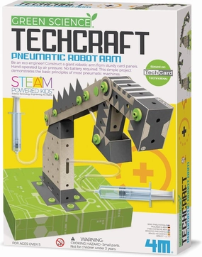 4M TechCraft Pneumatic Arm, Green Science, STEAM