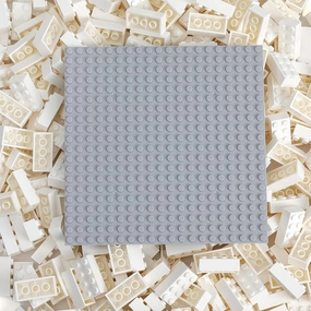 500 Piece Classic Building Bricks and 1 Gray Baseplate, 2x4 Bricks Bulk Creative Building Toys, Blocks Bulk for Kids Ages 6 , White
