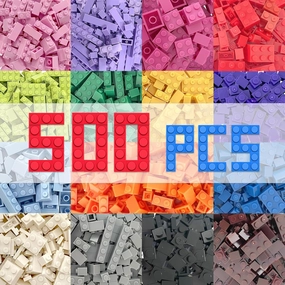 500 Pieces Classic Building Bricks in 15 Popular Colors and 12 Mixed Shapes, Creative Small Building Blocks Set Learning Educational Toy Gift for Kids, Compatible with All Major Brands