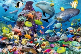 500 Pieces Jigsaw Puzzle for Adults Teens Kids, Ocean Animal Colorful Fish Wood Jigsaw Puzzle, Brain Challenge Educational Game Relaxation Family Activities Decoration Puzzle