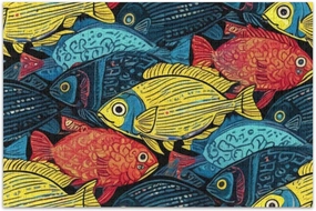 500 Pieces Jigsaw Puzzles for Adults Funny Puzzle Game Gifts Hard Large Puzzle Animal Painting Decor Colorful Fish, 20.5x14.9 Inch