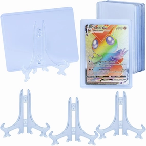 50 Toploader and 20 Stand Bundle, Designed for Perfect Trading Card Display and Protection Including Sports Cards, MTG, Yugioh, Pokemon and Other Standard Sized Cards.
