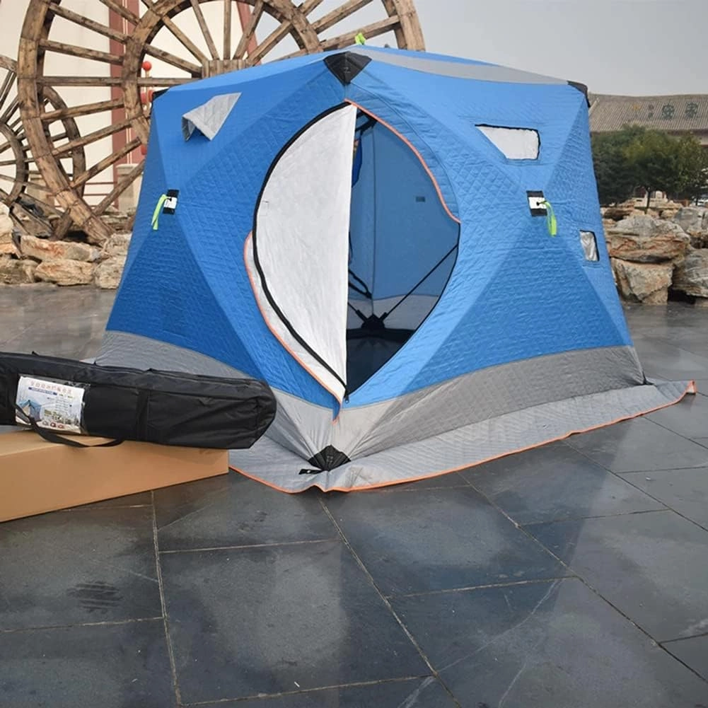 5-8 Person Winter Ice Fishing Tent Large Winter Ice Fishing Tent Warm Camping Tourist Tent, 240 * 240 * 190cm (Camouflage 5~8 People) (Blue 5~8 People)
