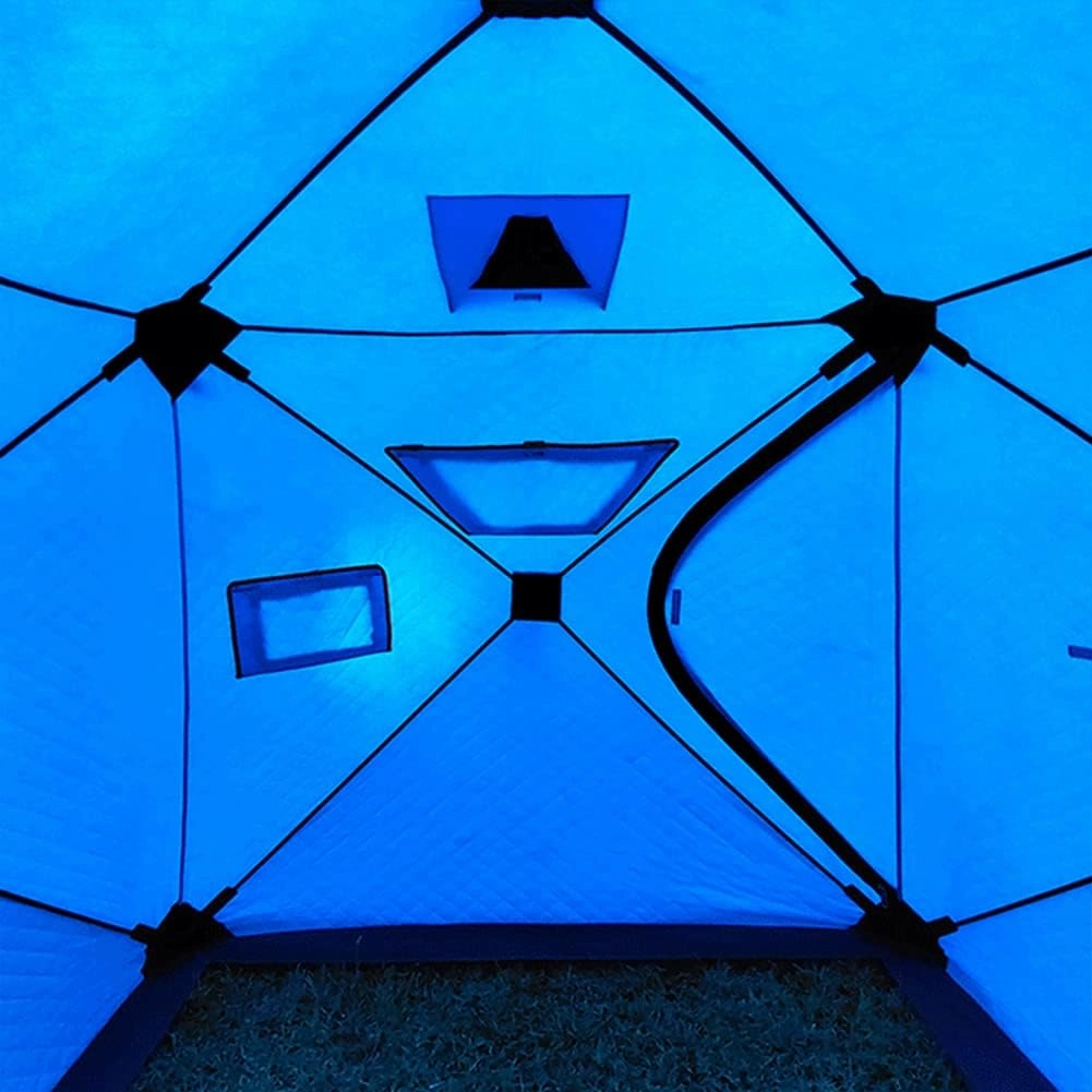 5-8 Person Winter Ice Fishing Tent Large Winter Ice Fishing Tent Warm Camping Tourist Tent, 240 * 240 * 190cm (Camouflage 5~8 People) (Blue 5~8 People)