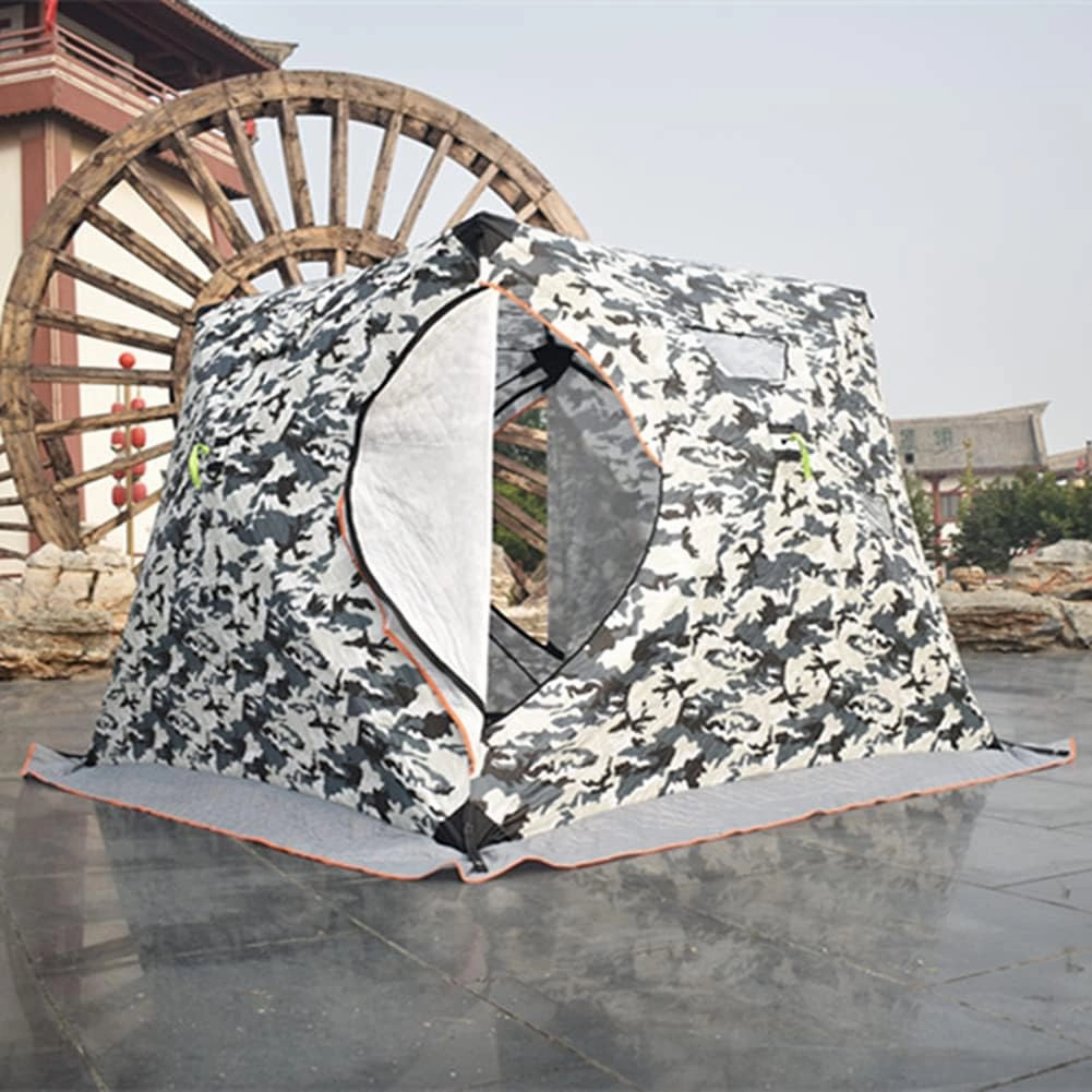 5-8 Person Winter Ice Fishing Tent Large Winter Ice Fishing Tent Warm Camping Tourist Tent Outdoor Camping Tent for Ice Fishing (Camouflage 5~8 People) (Camouflage 5~8 People)