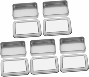5pcs Clear Window Game Card Storage Box Rectangular Playing Card Holder for Trading and Accessories Compact Design