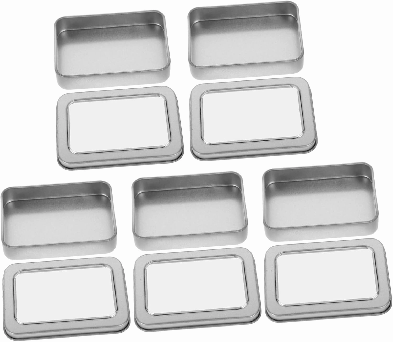 5pcs Clear Window Game Card Storage Box Rectangular Playing Card Holder for Trading and Accessories Compact Design
