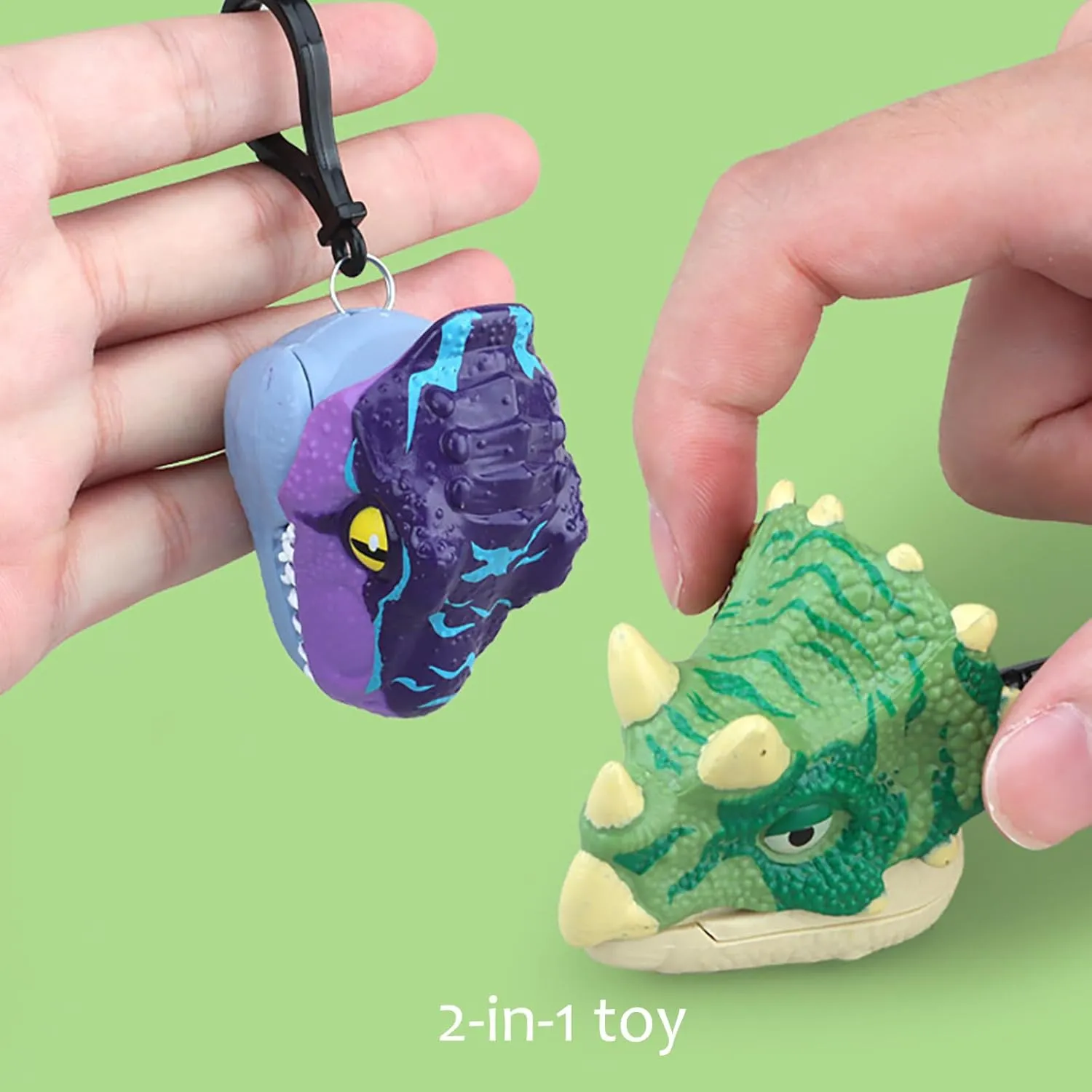 6 PCS Mini Dinosaur Toy Pull Back Cars, Dinosaur Keychain Toys Educational Toy (Velociraptor)
