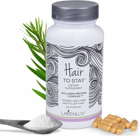 60 Growth Pills - Collagen Peptides Capsules - Lavenluv - Thicker - Supplement - Biotin Vitamins - Growth - Loss Thinning