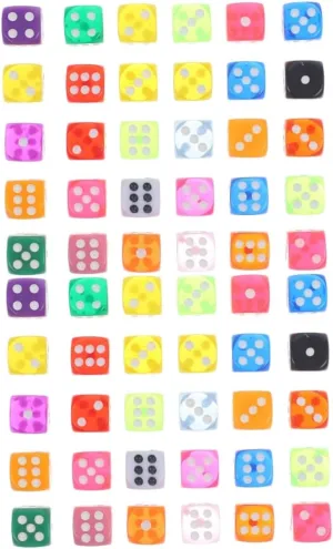 60pcs Translucent Resin Multi-Sided Dice for Board Games Game Props for Parties and Gatherings Lightweight and Portable Dice
