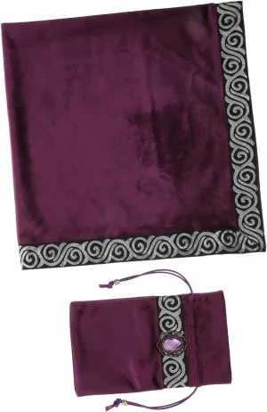66x66cm Tarot Card Tablecloth Gold Silver Edged Stone Storage Bag for Divination and Home Decor