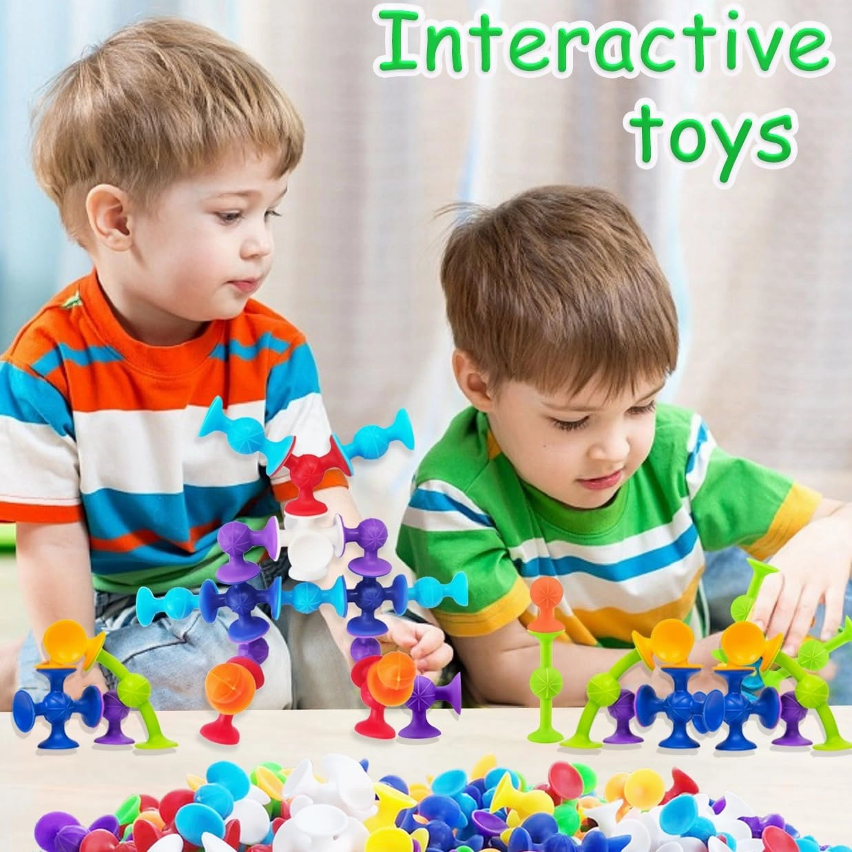 68 Piece Suction Cup Toys Bath Toys, Construction Set Silicone Building Blocks DIY Blocks Toys Sucker Toys Bathub Toys, Sensory Toy for Toddlers 3-8 Year Old Boys and Girls