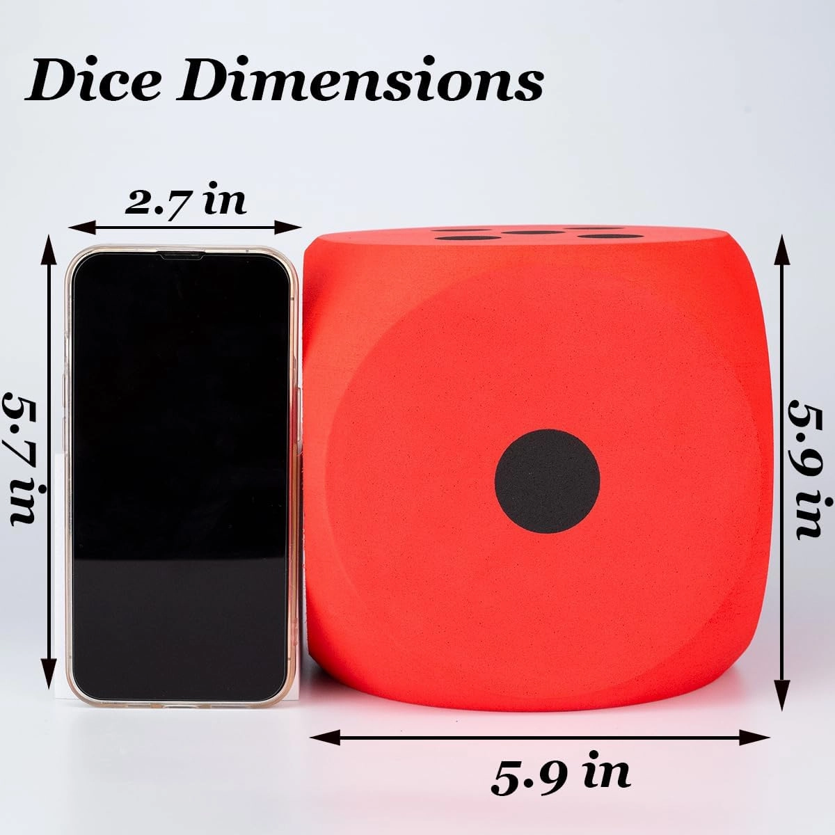 6 Inches Foam Dice,EVA Large Dice Educational Toy,Blank Slate Board Game Jumbo Dice to Get Your Lucky Numbers,Anxiety Relieve Dice for Parties and Gifts(Red)