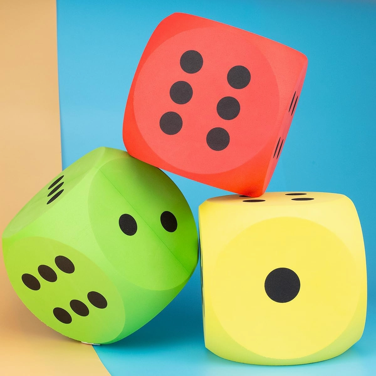 6 Inches Foam Dice,EVA Large Dice Educational Toy,Blank Slate Board Game Jumbo Dice to Get Your Lucky Numbers,Anxiety Relieve Dice for Parties and Gifts(Red)
