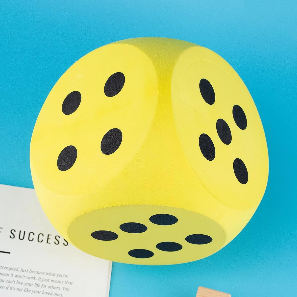 6 Inches Foam Dice,EVA Large Dice Educational Toy,Blank Slate Board Game Jumbo Dice to Get Your Lucky Numbers for Parties and Gifts(Yellow)