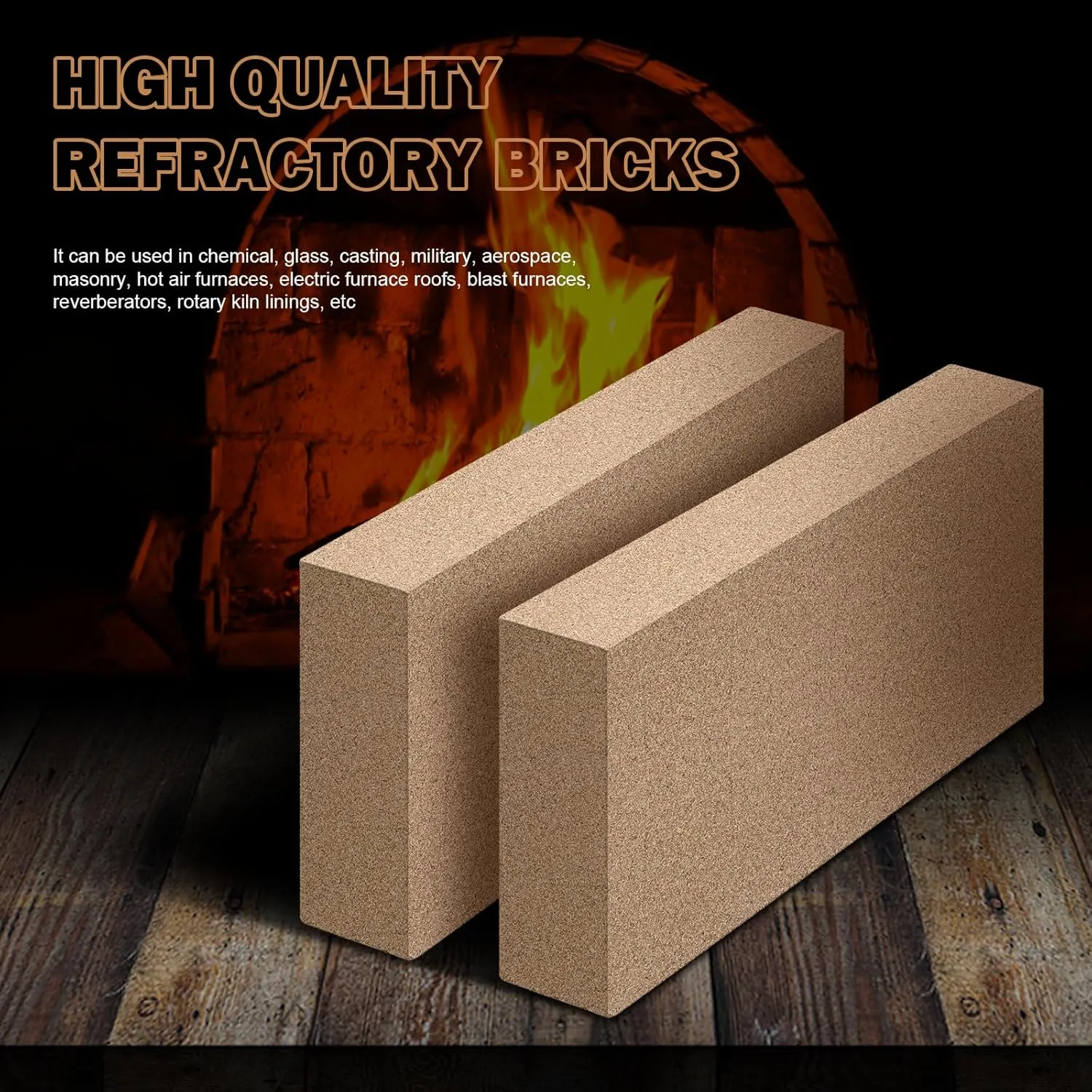 6PCS Fire Brick, Fire Bricks for Wood Stove, Size 9" X 4-1/2" X 1-1/4", Wood