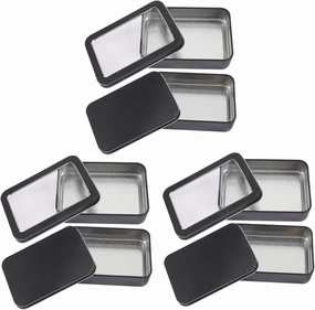 6Pcs Tinplate Card Deck Storage Box with Window Design and Lightweight Gaming Cards Case Design for Home Supplies and Organization