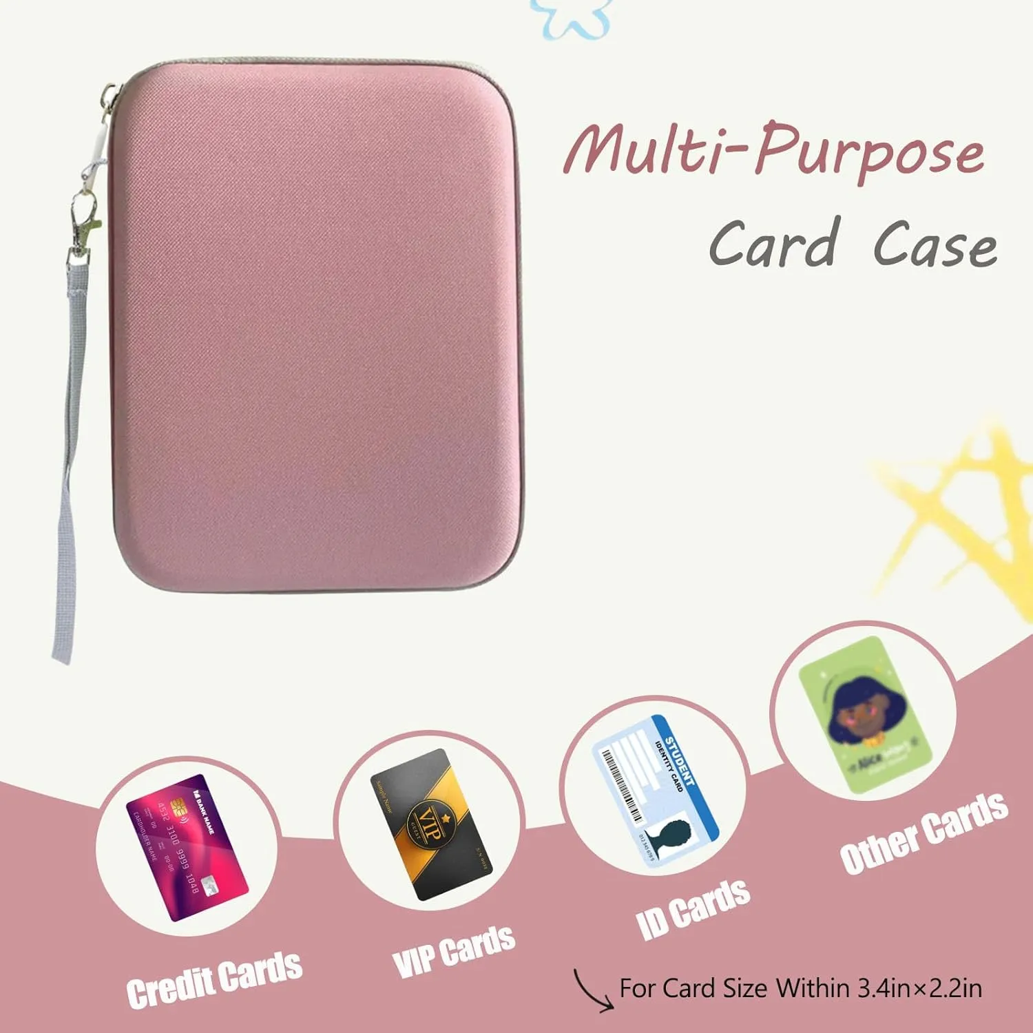 80 Pocket Card Case for Yoto Cards,Card Binder Holder for Yoto Cards with 10 Removable Sleeves for Travel (Pink)