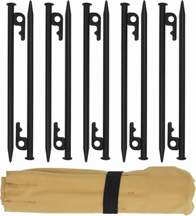 8 inch Heavy Duty Tent Stakes,Metal Camping Stakes for Outdoor Canopy and tarp,10 Pack with Portable Bag