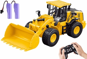 9-Channel Remote Control Wheel Loader – 1:18 Scale Construction Toy, Realistic Sounds & Lights, All-Terrain TPR Rubber Tires, Perfect for Kids & Adults, 100-Minute Battery, Great Gift for Birthdays