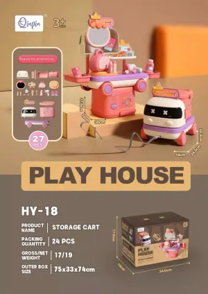 A Dual-Purpose Toy Suitable for Boys and Girls Aged 3 to 8, Featuring a Realistic Beauty Care Set and a Pull-Rope Truck with Storage Capabilities.