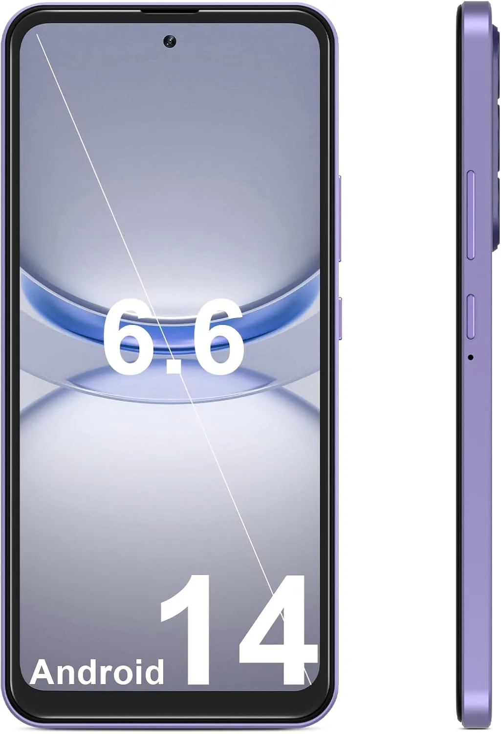 A1 | 4G | Android Phone | 6.6 Inch Screen | Face Unlocked Phones | Unlocked for T-Mobile | 32GB Android 14 | 4000mAh Cell Phone | Octa-Core Dual SIM | 2025 | Purple