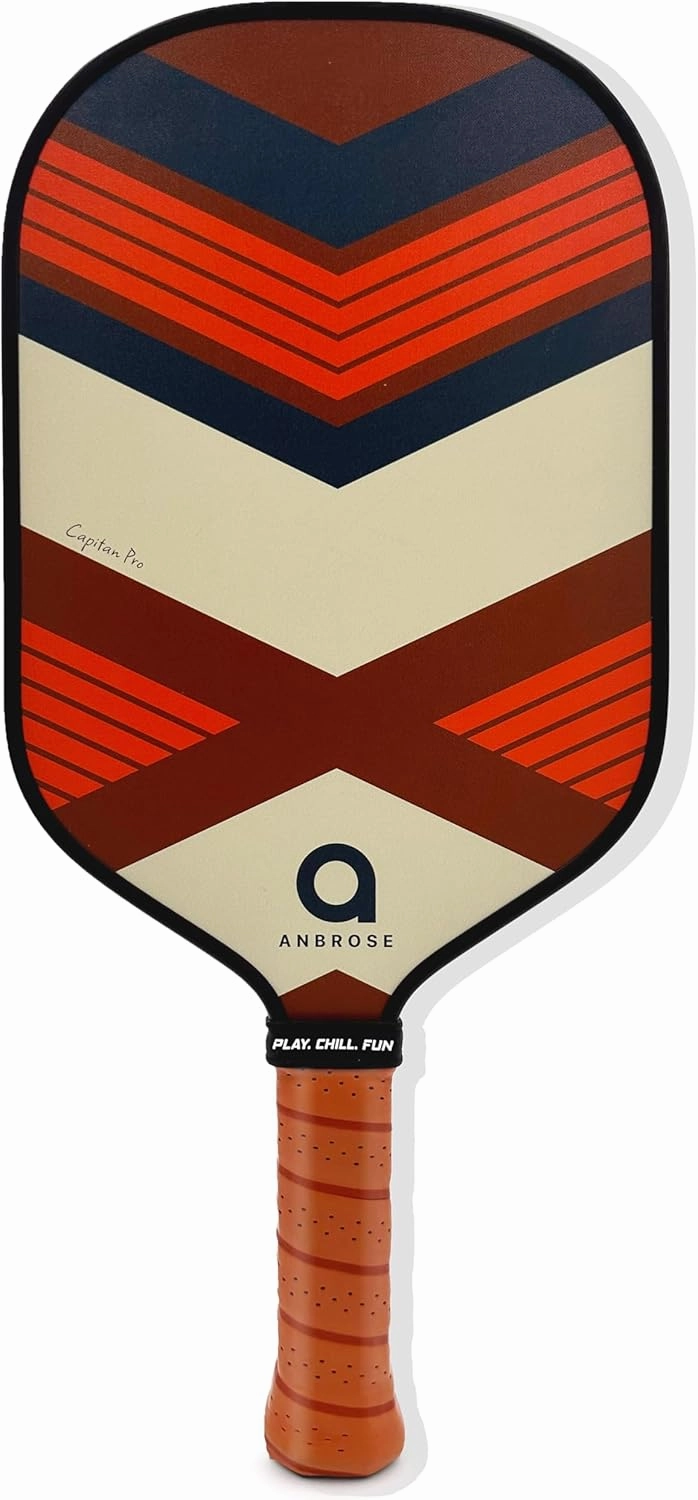 A. Anbrose Pickleball Paddle, Capitan Pro Series | Elongated Paddle Shape | USAPA Approved | Comfort Cushion Grip | Fiberglass Face | Polypropylene Honeycomb Core | Lightweight | Fabric Paddle Cover.