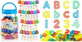 ABC Popsicles – 66 Pcs Translucent Letters and Numbers – Alphabet Learning Toys, Preschool Educational Toys for Classroom - Fun and Engaging Matching Game