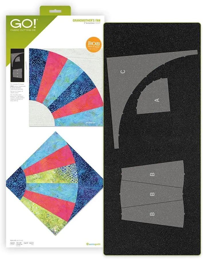 AccuQuilt GO! Grandmother’s Fan-9" Finished Die - Quilting Supplies, Cutting Dies, Accuquilt Go Dies – Quilting, Quilting Patterns, Quilting Accessories, Quilt Die, Accuquilt, Die Cutting Machine